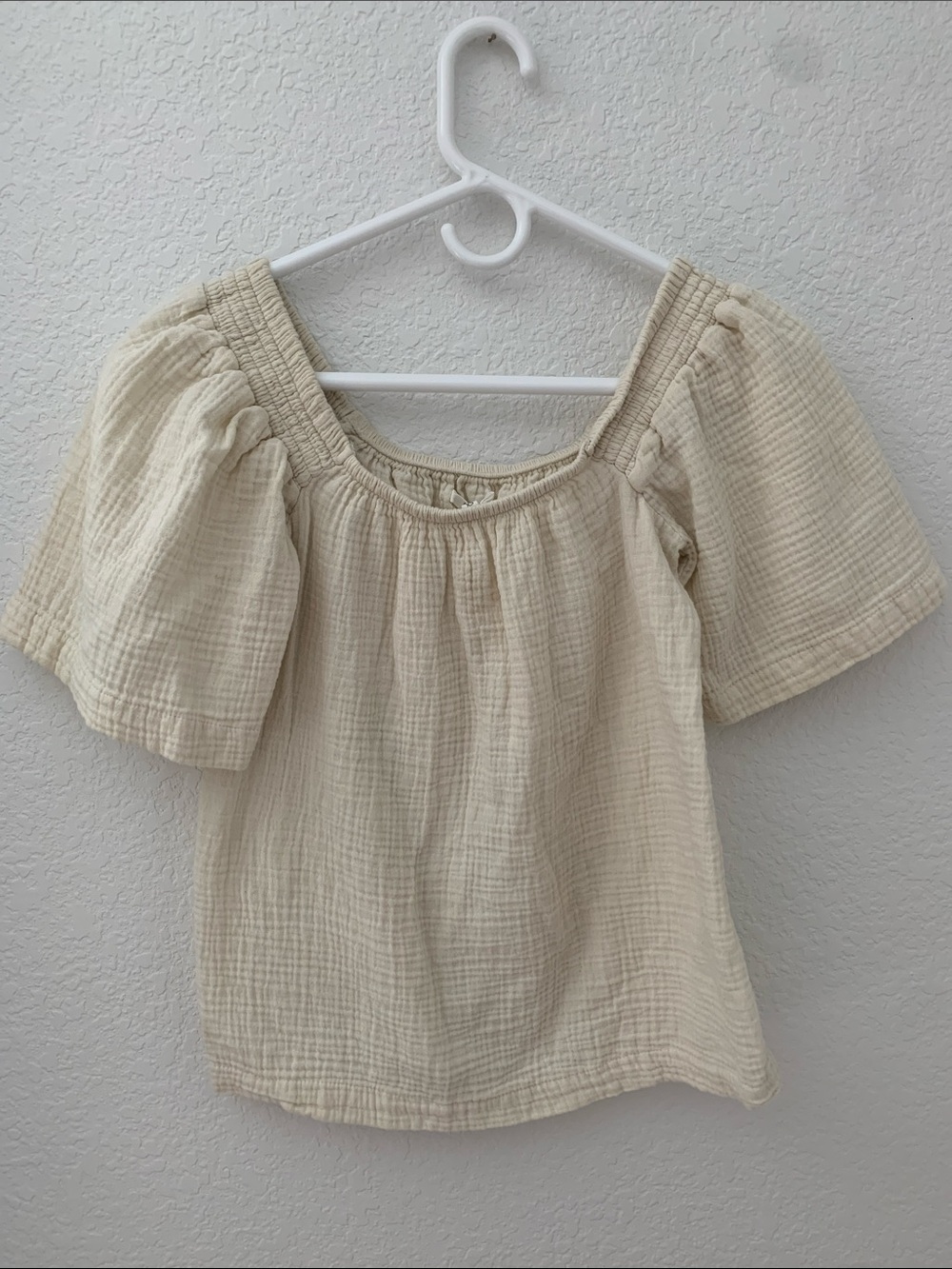 Maurices Cream Puff Sleeve Cotton Gauze Top